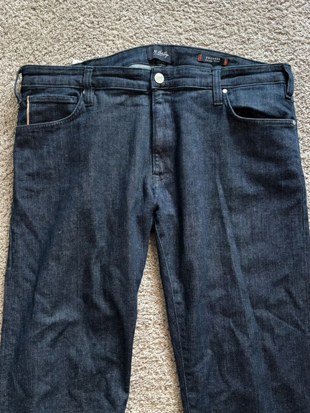 34 Heritage Men's “Courage” MidRise Straight Jeans in Dark Blue Denim 40x32